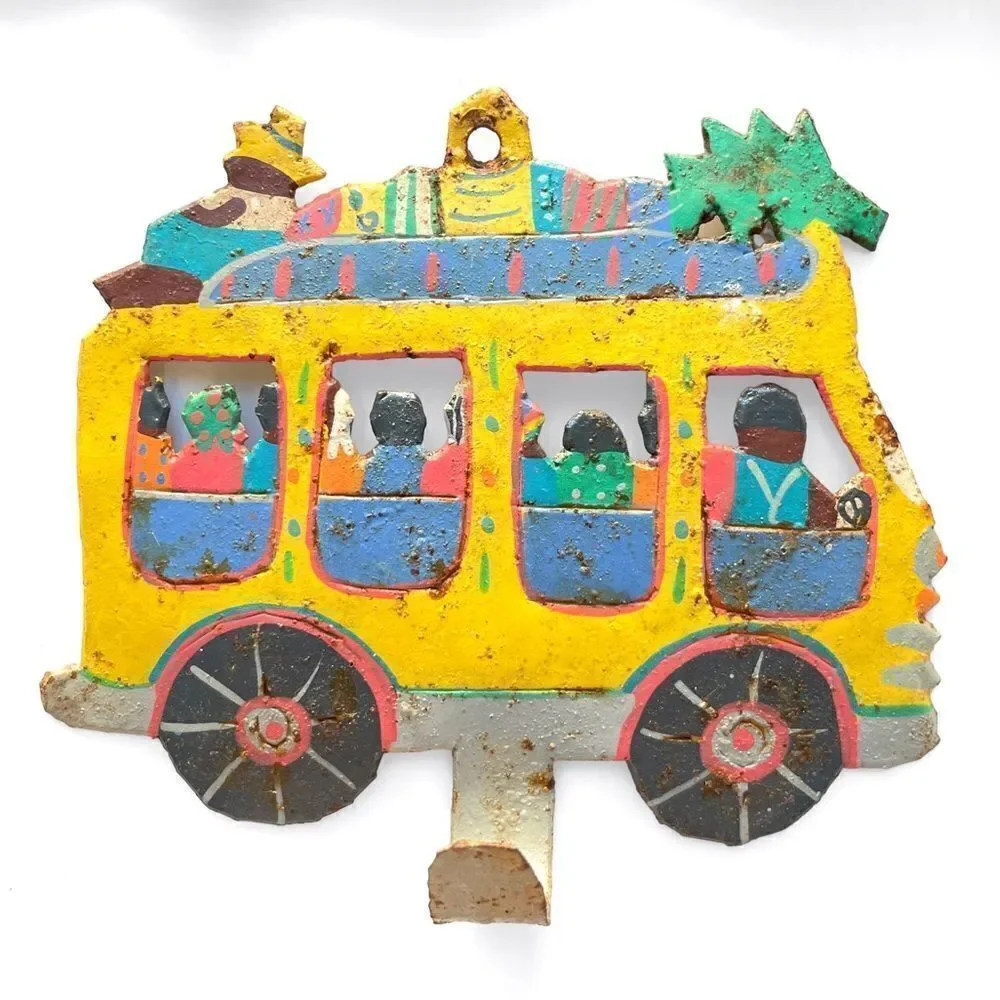 Haitian Metal Bus Hooks Wall Art